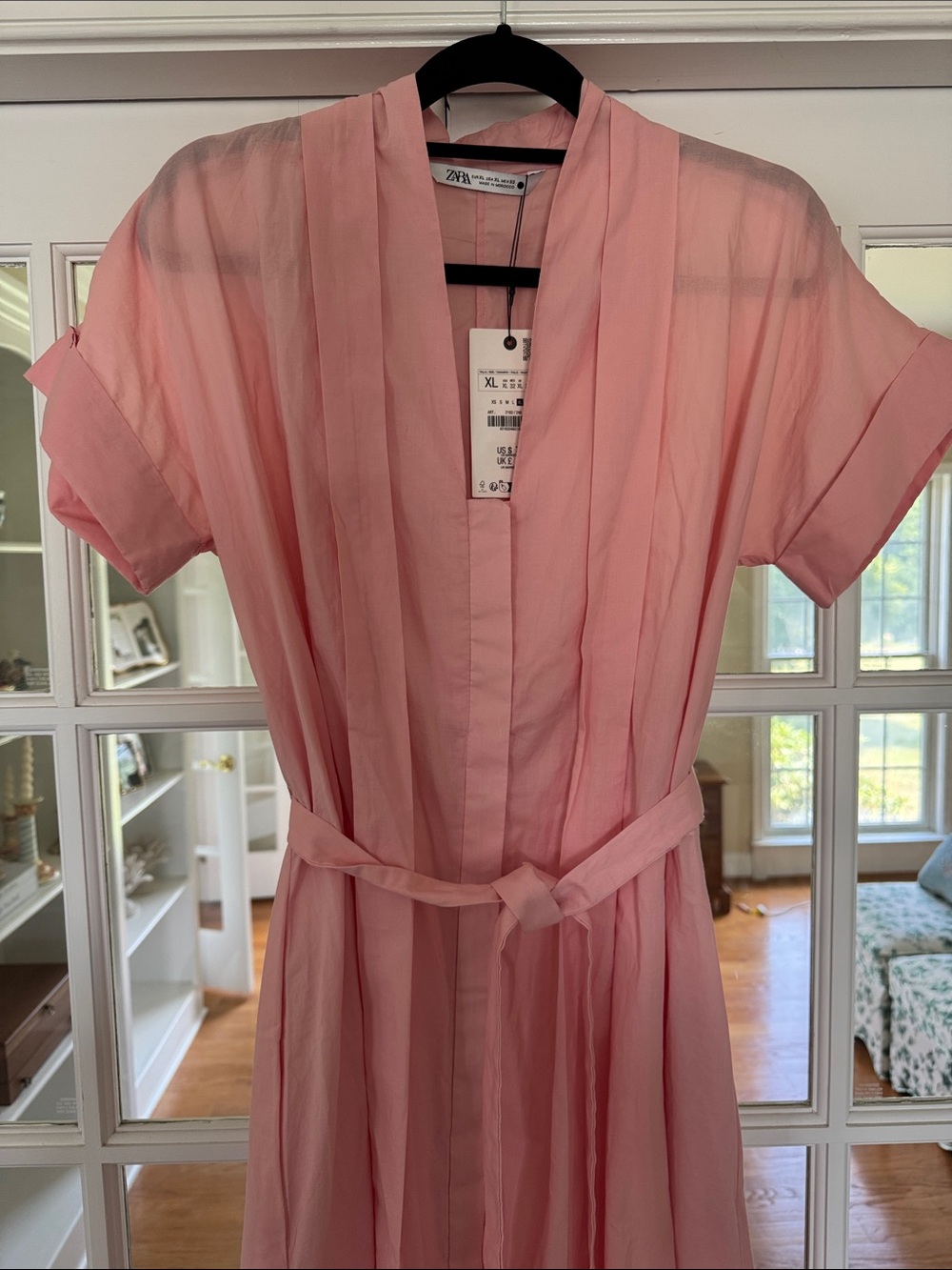 Light Pink Midi Dress 100% Cotton - Picture 3 of 5